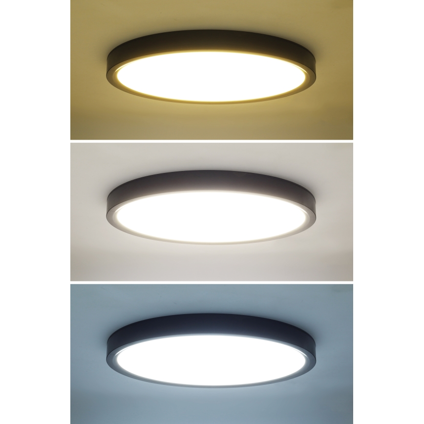 LED Pritemdomas lubinis šviestuvas ESTELA LED/36W/230V diametras 30 cm juoda + nuotolinio valdymo pultas