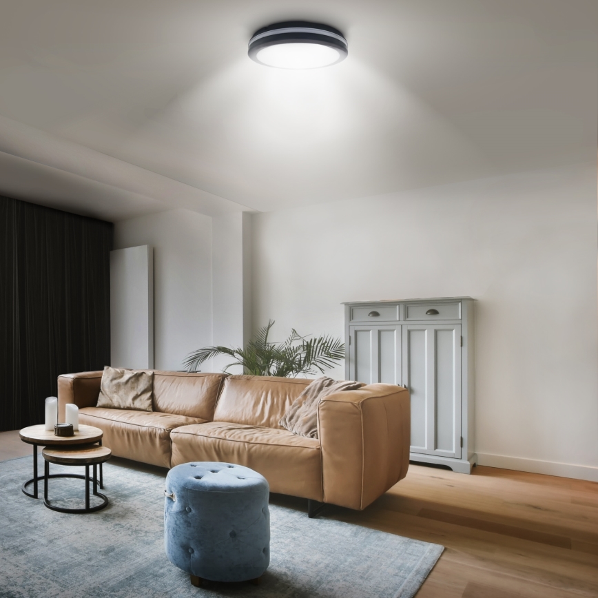 LED šviesos reguliavimas lauko Lubinis šviestuvas LED/36W/40W/44W/230V 3000/4000/6500K IP65 juoda