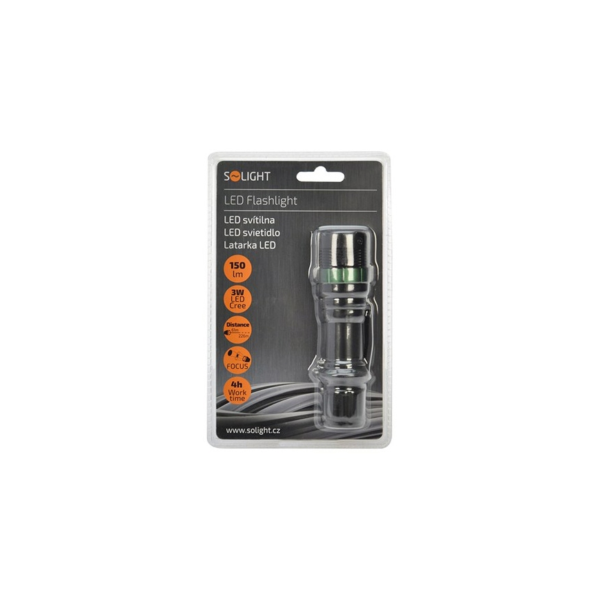 Soligth WL09 - LED žibintuvėlis LED/3W/3xAAA