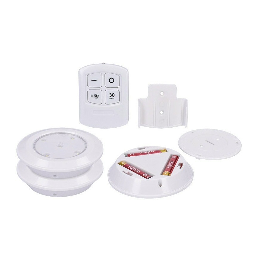 RINKINYS 3x LED Pritemdomi šviestuvai su nuotolinio valdymo pultu LED/3xAAA