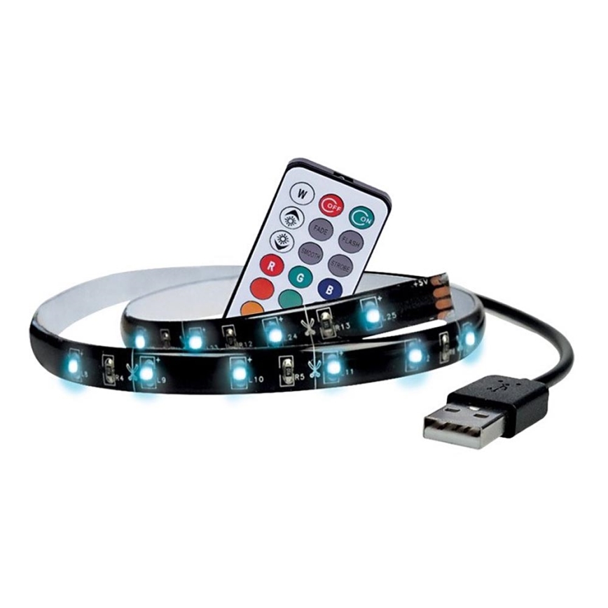 Soligth WM504 - KOMPLEKTAS 2x LED RGB juosta televizoriui, su nuotoliniu valdymu IP65 LED/USB 50cm