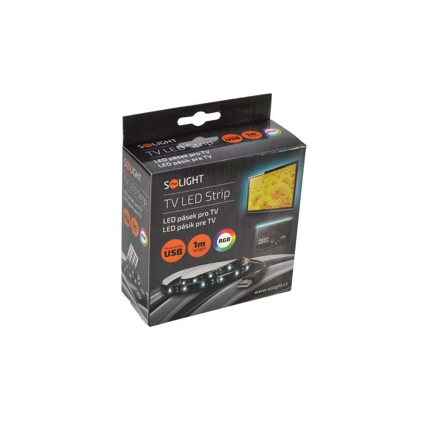 Soligth WM504 - KOMPLEKTAS 2x LED RGB juosta televizoriui, su nuotoliniu valdymu IP65 LED/USB 50cm