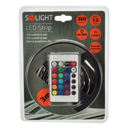 Soligth WM55 - LED juosta su nuotoliniu valdymu 7,2W/12V 3m