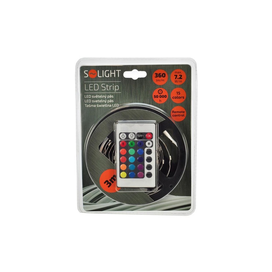 Soligth WM55 - LED juosta su nuotoliniu valdymu 7,2W/12V 3m