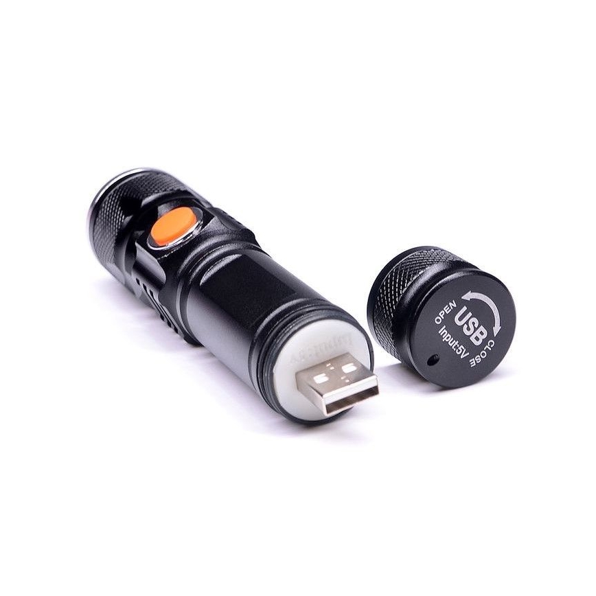 LED Pakraunamas žibintuvėlis USB LED/3W/3,7V IP44