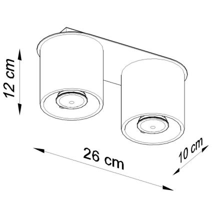 Sollux SL.0056 - Lubinis šviestuvas ORBIS 2 2xGU10/40W/230V balta