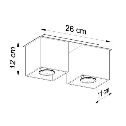 Akcentinis apšvietimas QUAD 2 2xGU10/40W/230V juoda