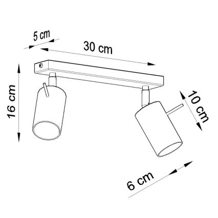 Akcentinis apšvietimas RING 2 2xGU10/10W/230V balta