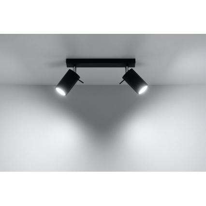 Akcentinis apšvietimas RING 2 2xGU10/10W/230V juoda
