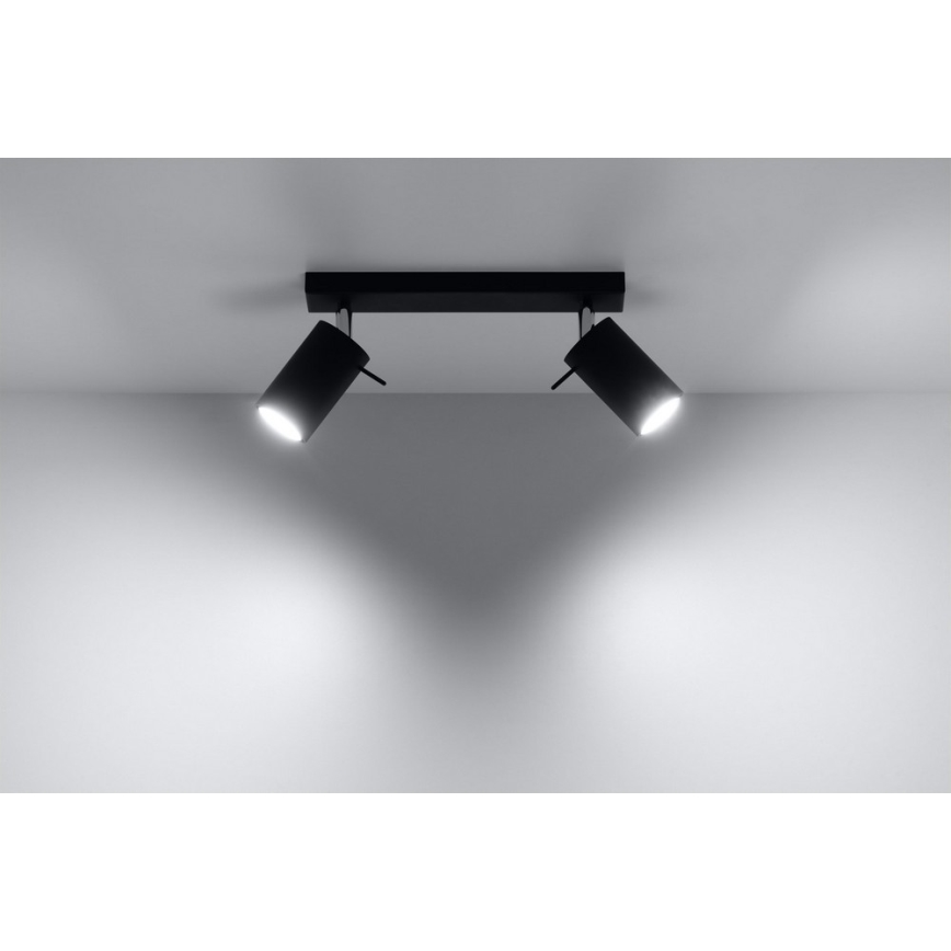 Akcentinis apšvietimas RING 2 2xGU10/10W/230V juoda