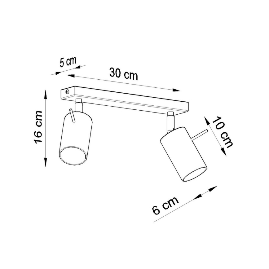 Akcentinis apšvietimas RING 2 2xGU10/10W/230V juoda