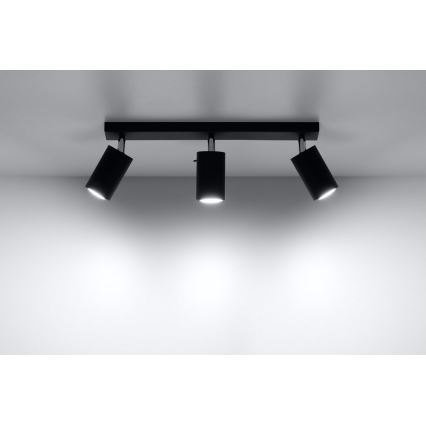 Akcentinis apšvietimas RING 3 3xGU10/10W/230V juoda