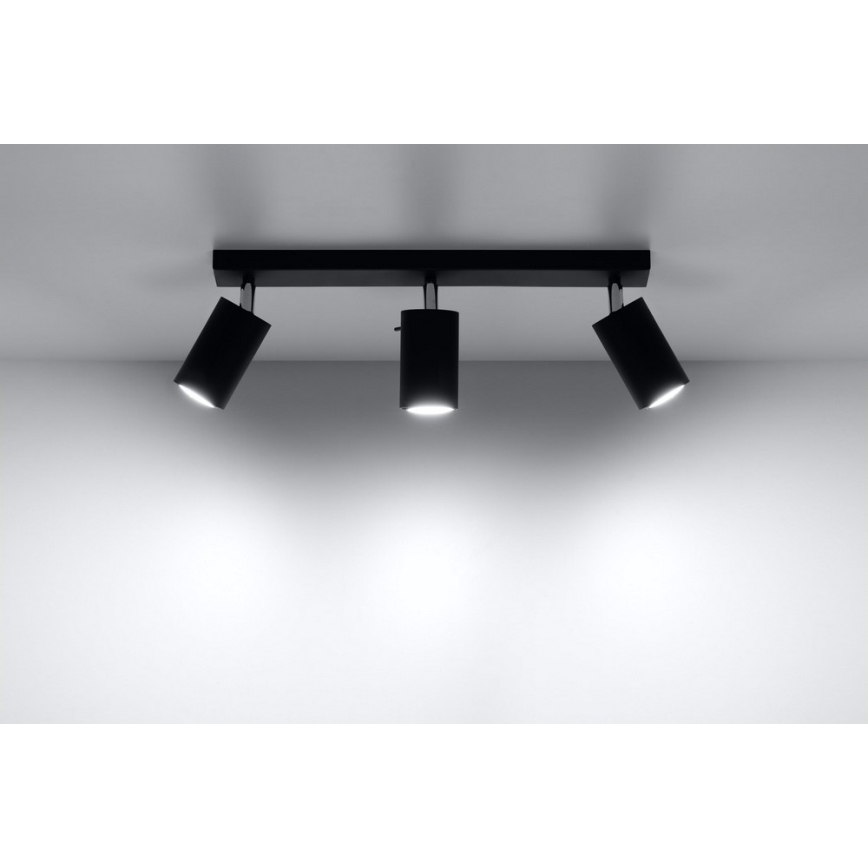Akcentinis apšvietimas RING 3 3xGU10/10W/230V juoda