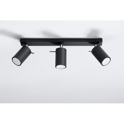 Akcentinis apšvietimas RING 3 3xGU10/10W/230V juoda