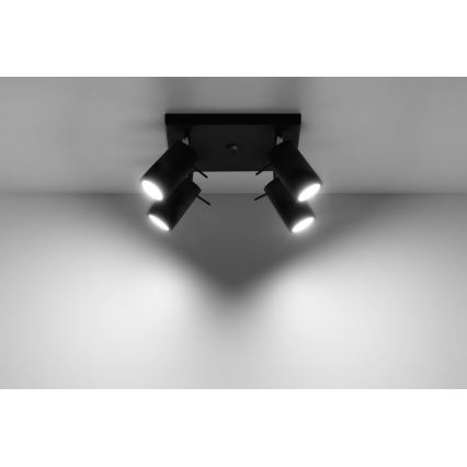 Akcentinis apšvietimas RING 4 4xGU10/10W/230V juoda