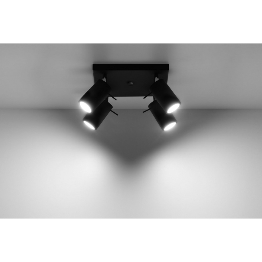 Akcentinis apšvietimas RING 4 4xGU10/10W/230V juoda