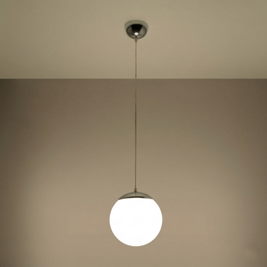 Pakabinama liustra UGO, 1xE27/15W/230V, skers. 20 cm, balta / blizgus chromas