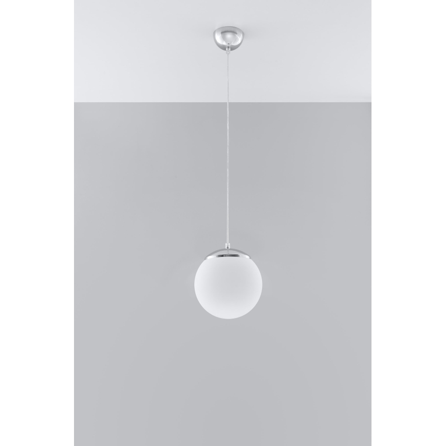 Pakabinama liustra UGO, 1xE27/15W/230V, skers. 20 cm, balta / blizgus chromas