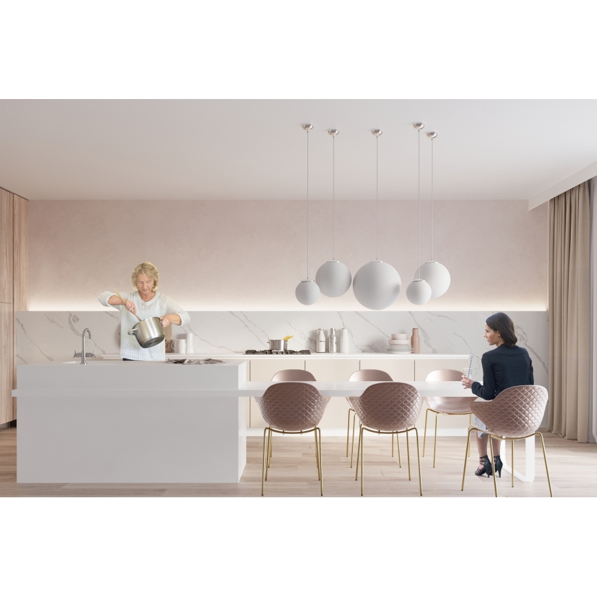 Pakabinamas šviestuvas ant laido UGO 1xE27/15W/230V, Ø 30 cm, baltas