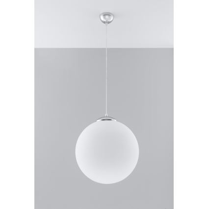 Pakabinamas šviestuvas UGO su laidu 1xE27/15W/230V, skersmuo 40 cm, baltas/blizgus chromas
