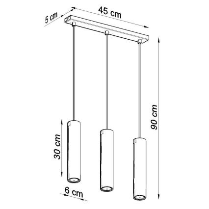 Pakabinamas sietynas LAGOS 3 3xGU10/10W/230V balta