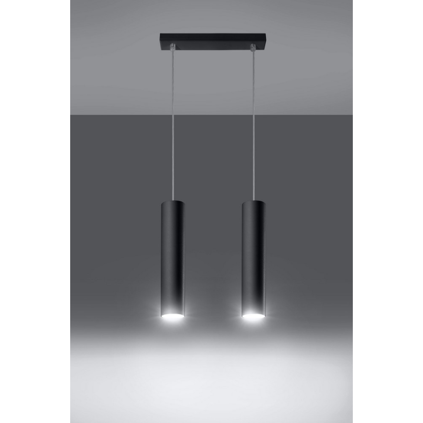 Pakabinamas sietynas LAGOS 2 2xGU10/10W/230V juoda