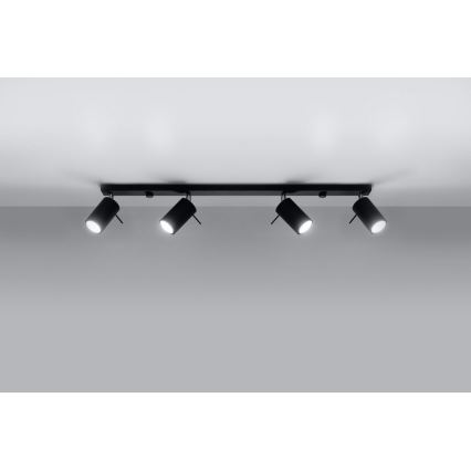 Akcentinis apšvietimas RING 4L 4xGU10/10W/230V juoda