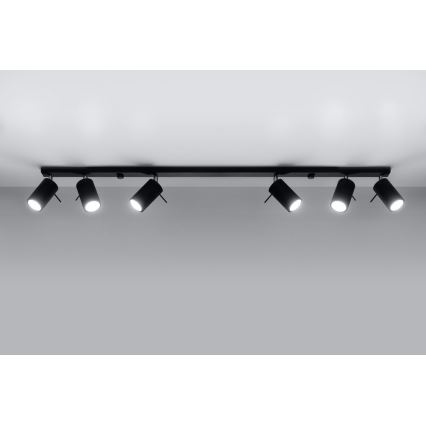 Akcentinis apšvietimas RING 6L 6xGU10/10W/230V juoda