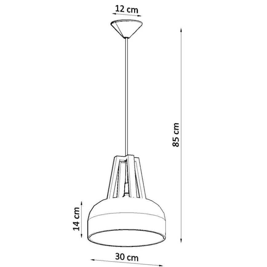 Pakabinamas sietynas CASCO 1xE27/60W/230V diametras 30 cm Beržas