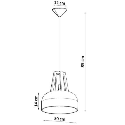 Pakabinamas sietynas CASCO 1xE27/60W/230V diametras 30 cm Beržas
