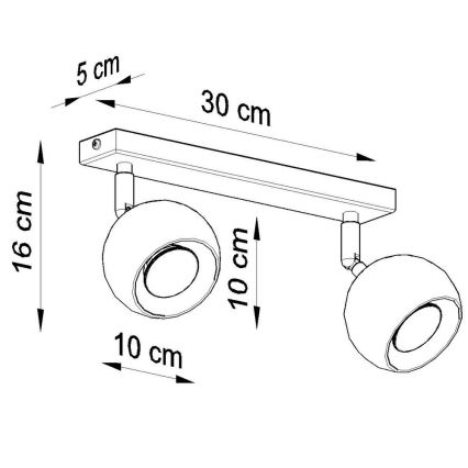 lubinis akcentinis šviestuvas OCULARE 2xGU10/10W/230V