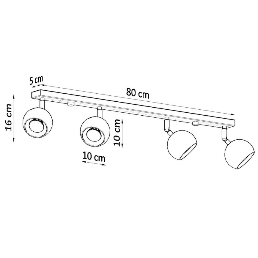 lubinis akcentinis šviestuvas OCULARE 4xGU10/10W/230V