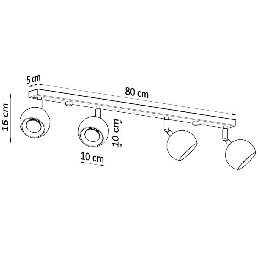 lubinis akcentinis šviestuvas OCULARE 4xGU10/10W/230V