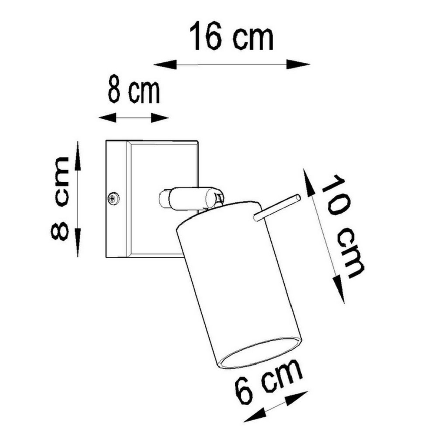 Sieninis akcentinis šviestuvas RING 1xGU10/10W/230V