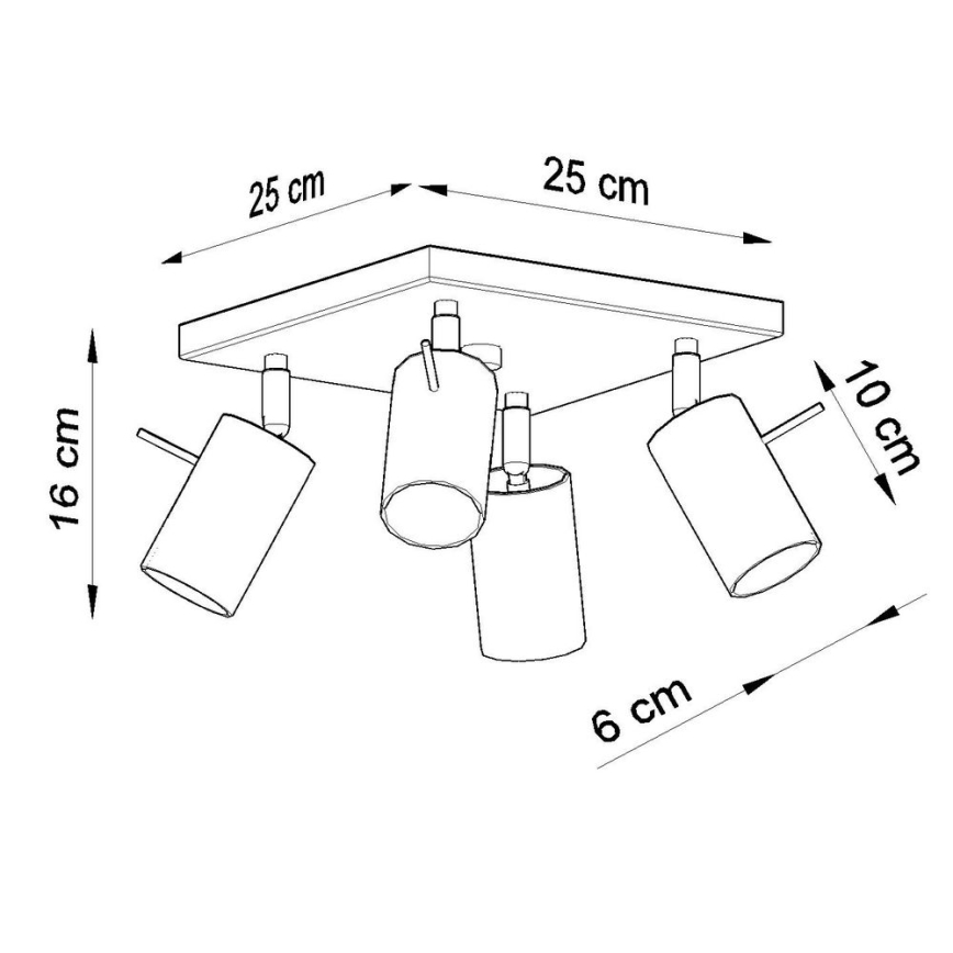 lubinis akcentinis šviestuvas RING 4xGU10/10W/230V