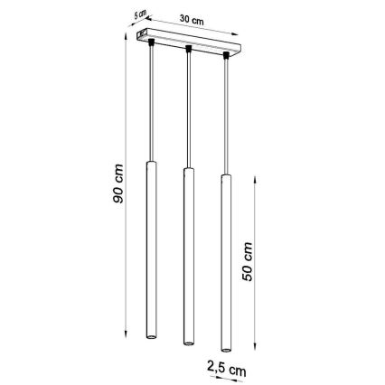 Pakabinamas sietynas PASTELO 3xG9/8W/230V juoda