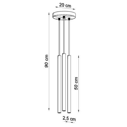 Pakabinamas sietynas PASTELO 3xG9/8W/230V juoda