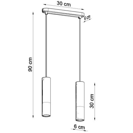 Pakabinamas sietynas PABLO 2xGU10/40W/230V balta/bukas