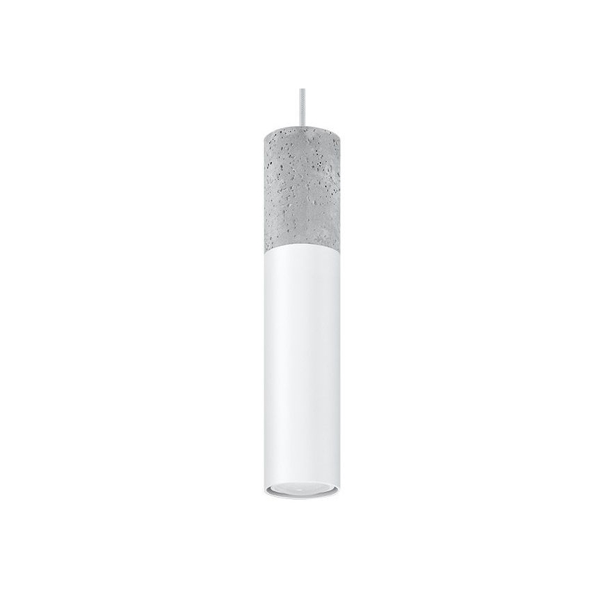 Pakabinamas sietynas BORGIO 1xGU10/40W/230V betono/metalo baltos spalvos