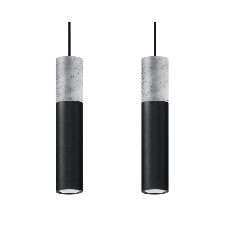Pakabinamas sietynas BORGIO 2xGU10/40W/230V betonas/metalo juoda
