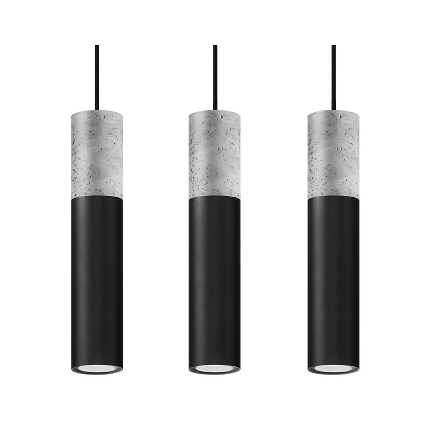 Pakabinamas sietynas BORGIO 3xGU10/40W/230V juodas betonas/metalas