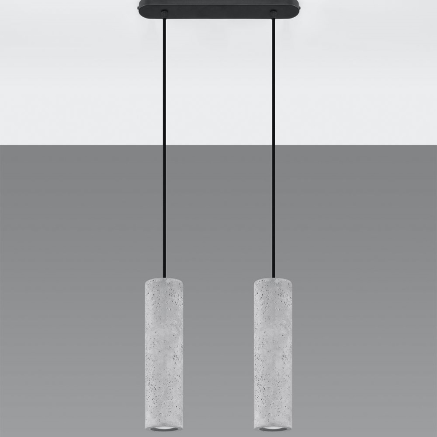 Pakabinamas sietynas LUVO 2xGU10/40W/230V betonas/juodas