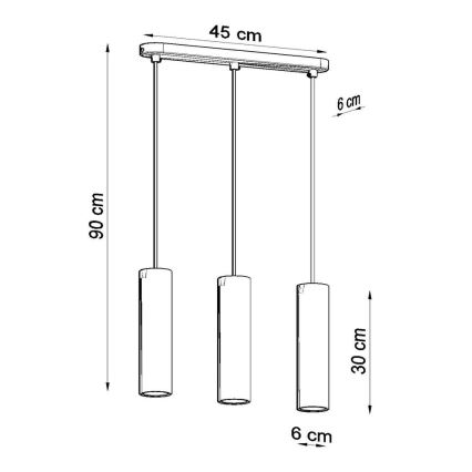 Pakabinamas sietynas LUVO 3xGU10/40W/230V betonas/juodas