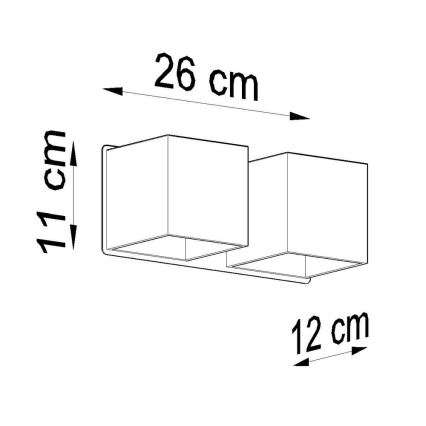 Sieninis akcentinis šviestuvas QUAD 2xG9/40W/230V pilka