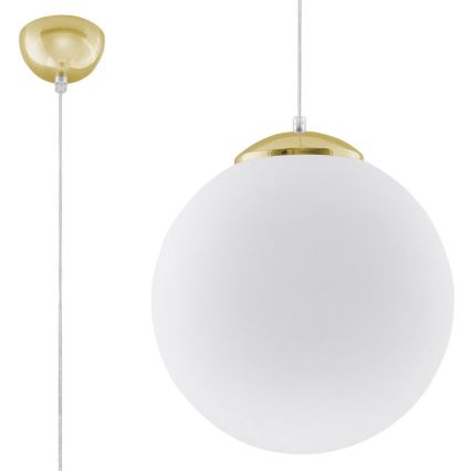 Pakabinamas šviestuvas ant laido TOYA 1xE27/60W/230V skersmuo 30 cm balta/auksinė