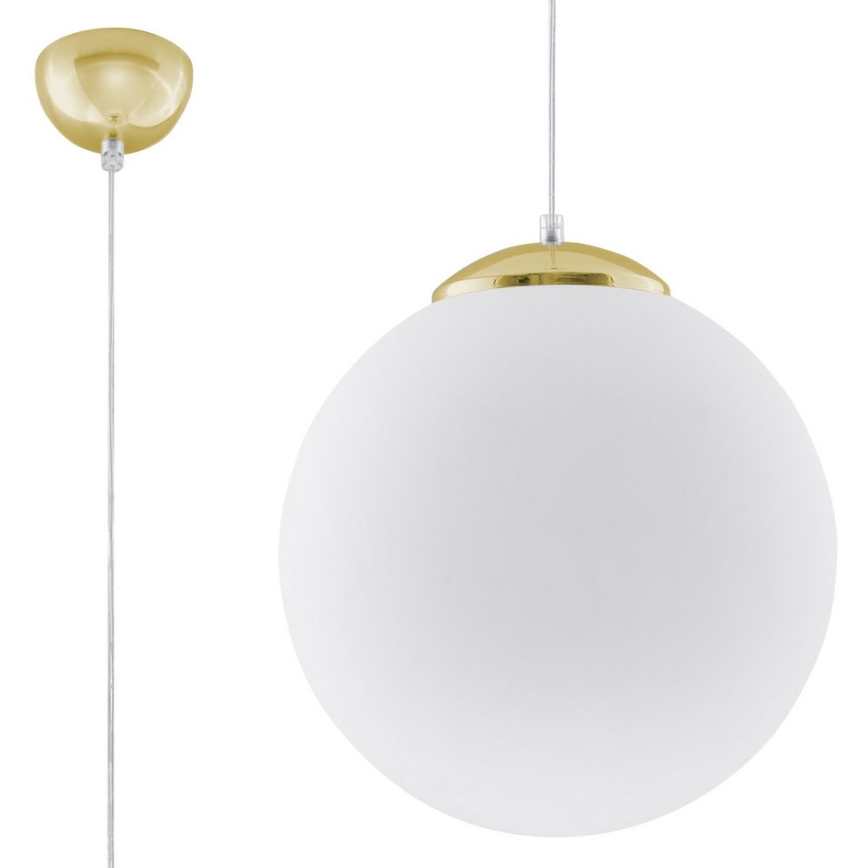 Pakabinamas šviestuvas ant laido TOYA 1xE27/60W/230V skersmuo 30 cm balta/auksinė
