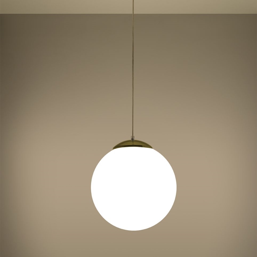 Pakabinamas šviestuvas ant laido TOYA 1xE27/60W/230V skersmuo 30 cm balta/auksinė