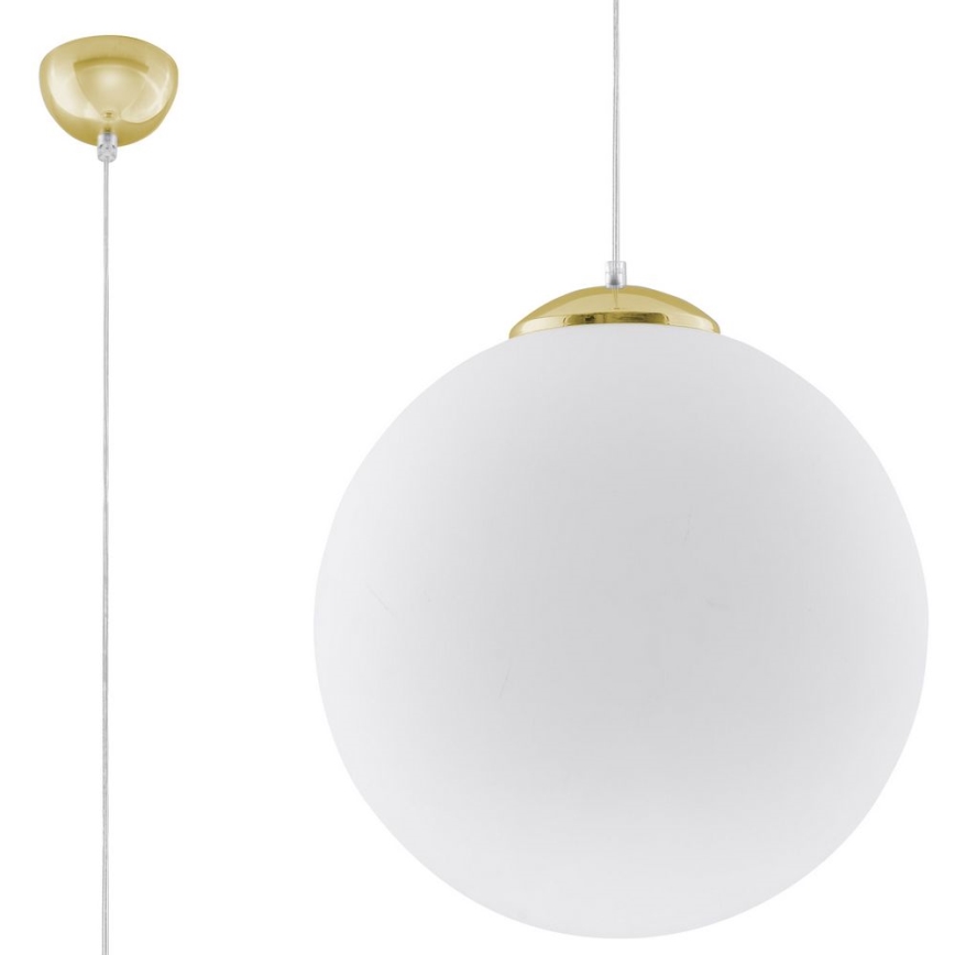 Pakabinamas šviestuvas ant laido TOYA 1xE27/60W/230V Ø 40 cm balta/auksinė