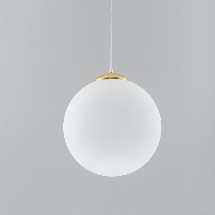 Pakabinamas šviestuvas ant laido TOYA 1xE27/60W/230V Ø 40 cm balta/auksinė