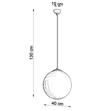 Pakabinamas šviestuvas ant laido TOYA 1xE27/60W/230V Ø 40 cm balta/auksinė